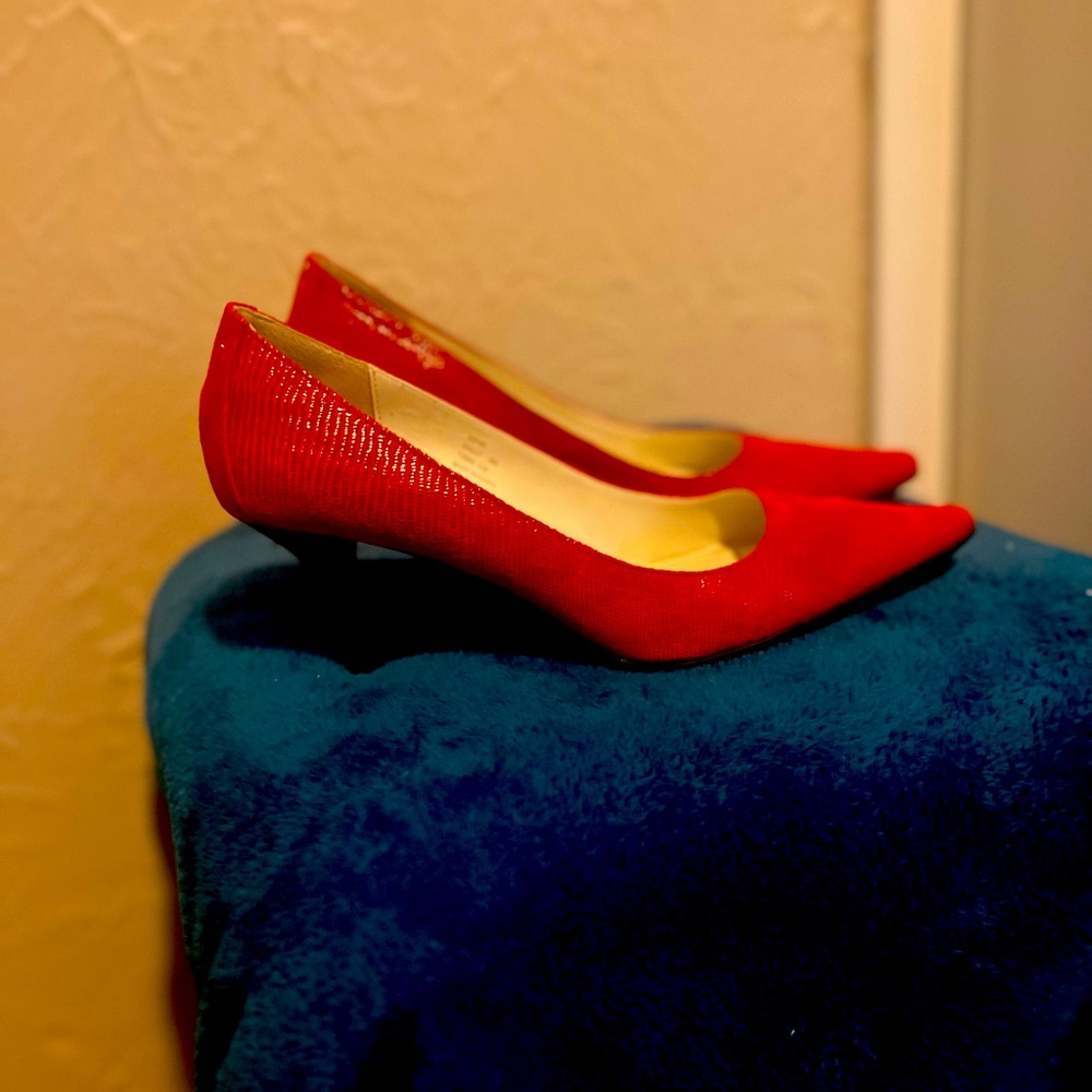 Beautiful red Calvin Klein “Dolly” pumps, size 8. Very good condition.